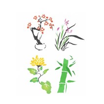 스텐실 스텐실도안 ST-347.사군자, 대나무