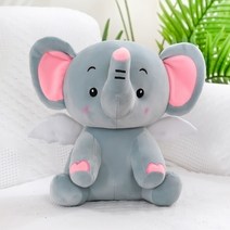 코끼리인형 코끼리쿠션 애착인형, 그레이, 30cm