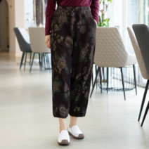 모슬린 여성 엄마옷 기모 장미 몸빼 통바지 FPN212041 마담/미시옷/중년여성의류/빅사이즈/40대/50대/60대여성옷