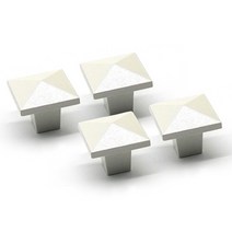 가구손잡이 장농 붙박이장 싱크대 방문 손잡이 다이아사각 아이보리, 4개