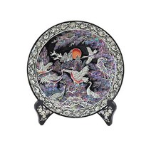 H.jin 나전칠기 미니쟁반 (송학) 장식품 자개쟁반 전통공예품, 단일속성