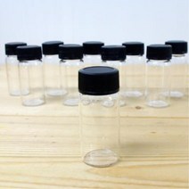 과학수업 액체자석실험 마개 유리병 10개 바이알 시약통 샘플 교육용 소분 오일