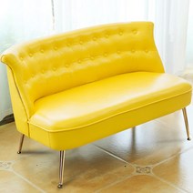 푹신한 소파 거실 미용실 편한쇼파 신혼 북유럽 저렴한, 3인, 옐로우 골드 레그