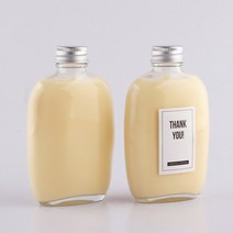 납작 유리병 C 100ml 1개 (약 가로6.9cm 세로3.3cm 높이11.3cm 마개2.4cm 용량100ml)