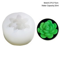 밀랍왁스 천연밀랍왁스 야화 다육 식물 퐁당 실리콘 몰드 3d DIY 캔들 클레이 수지 석고 초콜릿 왁스 꽃 장, 15 Black