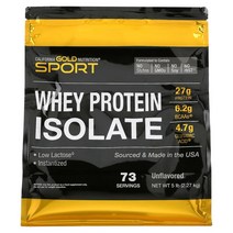 캘리포니아골드 스포츠 SPORT Whey Protein Isolate 16oz 454g, Unflavored, 1 lb