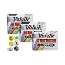 Volvik 골프공 볼빅 뉴 비비드 3피스 하이 가시성 무광 마감 컬러 3 다스 36볼, 3 Dozen + 5 Markers, Orange