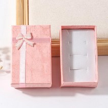 디엠몰 1+1 리본장식 내부 스펀지 쥬얼리 소품 선물케이스 악세사리 선물상자 기념일 서프라이즈, 핑크