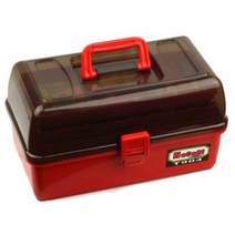 크레이지 대형 3단 태클박스 368x214x200mm 낚시소품 공구수납, 블루