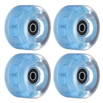 PATIKIL 32 x 58mm 롤러 스케이트 휠 베어링 포함 4팩 라이트 업 휠 쿼드 스케이트 교체품 더블 로우 스케이팅 스케이트보드용 블루 라이트