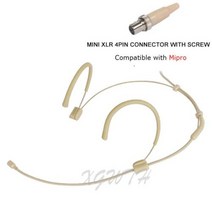 헤드 밴드 헤드 Shure Sennheiser AKG Samson MiPro 오디오 테크니카 4 핀 3 핀 TA4F 35mm 잠금 장치 용 무 지향성 마이크 착용, For MiPro