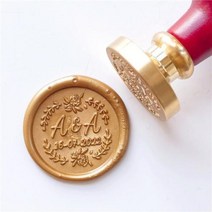 실링왁스 비즈 청첩장 인장 미니씰 도장 맞춤형 웨딩 왁스 인감 스탬프 2 이니셜 씰링 초대장, Custom LB239