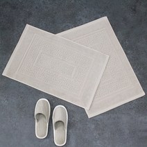 어메니티타올 시그니처 욕실 화장실 호텔식 타월 발매트 2장 세트, 베이지