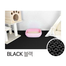 꿀벌 고양이 매트 사막화방지 화장실 모래매트, 블랙