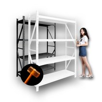 토토랙 무볼트 조립식 철제앵글 경량랙 창고진열대 매장선반 3단4단5단6단, 블랙2MT높이_0.5MT_1M3단