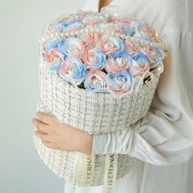 비누꽃 꽃다발 기념일 깜짝 선물 여자친구 남자친구 100일 200일 선물 감동, 아이스블루