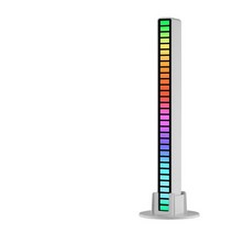 데스크탑조명 새로운 음악 리듬 센서 램프 게임 룸 컴퓨터 모니터 TV 자동차 장식 RGB LED 라이트 스트립, 01 Plug-in, 01 Silver