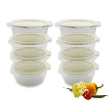 이지쿡 국용기 650mlx8개 대용량 냉동밥보관 환경호르몬없는 비스프리(BPA FREE) 투명 플라스틱 전자렌지용기 냉동실정리용기 국보관 600ml이상 소분용기, 8개