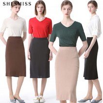 [쉬즈미스] 솔리드 밴딩 니트 스커트