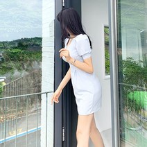 퍼프셔링원피스 반팔 후레아데이트 데일리 파티 하객 소개팅룩