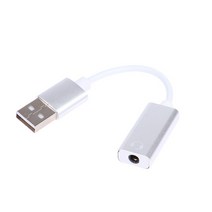 usb 사운드 카드 외부 3.5mm 잭 usb 어댑터 usb 마이크 스피커 오디오 인터페이스 어댑터 pc 노트북 컴퓨터, 은