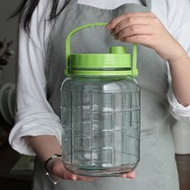 매실청 유리병 과실주 복분자주 용기 오디주 담는통, 숨쉬는 효소병, 5L(색상랜덤)