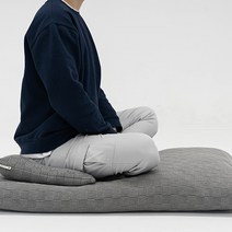 온리품 체스솜 목화솜 천연염색 대방석 명상방석 108배방석 절방석(솜포함) 70X70 60X90 70X110, 사각골지-숯색, 목화 솜