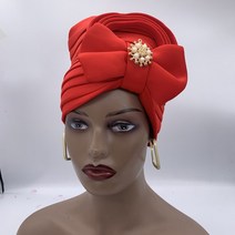 키코이 캉가 여자 나비 넥Turban 모자 패션 아프리카 Headtie 나이지리아 결혼식 Gele 이슬람교 Headscarf 보닛 여성 머리 포장, [01] 1