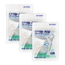 스카이덴트 다기능 치실 30개입 3개/y형치실 치간칫솔겸용, 3개