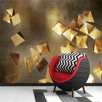 크레용벽지 크레용벽지 입체 황금 금색 노래방 인테리어 뮤럴벽지 (8194619)