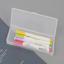 소형 플라스틱필통 하드케이스 반투명 무지 슬림 대학교 공시생 캠퍼스, 기본