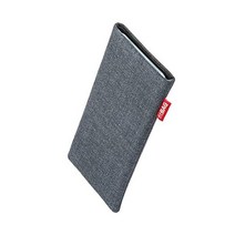 fitBAG 레이브 블랙 애플 아이폰 Xr용 커스텀 테일러드 슬리브 | Made in Germany Fine Suit 패브릭 파우치 케이스 커버 디스플레이 클리닝용 극세사 안감 적