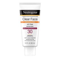 뉴트로지나 Neutrogena 클리어 페이스 리퀴드 로션 자외선 차단제 피부용 광범위한 스펙트럼 SPF 50 UVA UVB 보호 오일 향 및 옥시벤존 프리 페이셜 논코메도제닉 90, SPF 30
