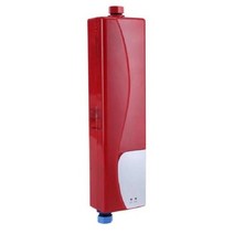 전기 순간 온수기 야외 화장실 220V 3000W 탱크 없는 미니 순간 온수기 전기 온수 난방 부품 욕실 주방, 02 빨간_01 220V 플러그