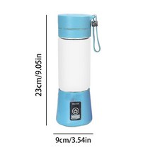 버티컬믹서 반죽기 스탠드 믹서기휴대용 블렌더 스무디 밀크 쉐이크 컵 USB 충전식 6 블레이드 미니 과일, 01 sky blue