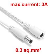 5.5mm 2.1mm 잭 전원 연장 코드 1-10m 구리 와이어 LED 스트립에 대 한 5V 12V DC 커넥터 케이블 태양 전지 패널 CCTV 카메라 라우터, [01] WHITE, [04] 10 pcs, [01] 0.5m