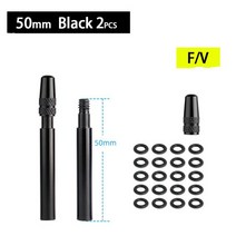 도로 자전거 위한 다채로운 관 Presta 벨브 연장 증량제 50/60mm, 05 50mm Black 2pcs F1