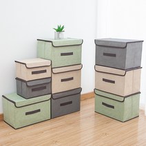 접이식 수납박스 다이소수납함 메탈수납함 수납용박스 양말바구니 베란다정리함 리빙몰 바퀴달린박스 카페정리함 드레스룸수납함 네추럴박스 다용도수납박스 공간박스수납함 붙박이장선반, 4. 그린 (L)