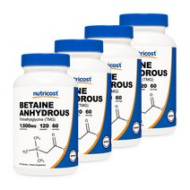 베타인 안히드러스 120캡슐 4병, 4개, 단품, 단품