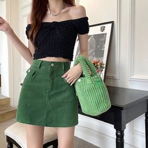 cisanny 여성 여름 루즈핏 하이웨이스트로 날씬해 보여요 스판 데님 스커트 S~2XL