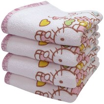 영신타올 헬로키티 하트나염 세면타올 80g 면사, 4개입, 핑크