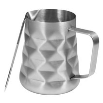 우유 투수 우유 재그 스테인레스 스틸 거품 피처 600ML 라떼 아트 폼드 카푸치노 컵 초보자 식세기 대응