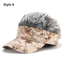 모자 선캡 썬캡 가발 헤어 머리 크리 에이 티브 남자 짧은 위장 야구 조절 가능한 바이저 스파이크 캐주얼 테니스