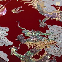 나전칠기자개장 Jinbei 전설 자개 칠기 결혼 선물 보석 상자 하이 엔드 복고풍 금 저장, [05] D-030 드래곤과 봉황 flannelette