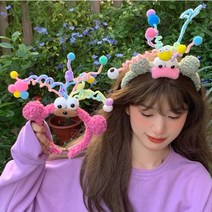 단골창고 스프링 와이어 폭죽 생일 파티 머리띠, 핑크