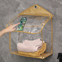 욕실 수건 의류 휴대폰 방수 벽걸이 대용량 정리함, 골드