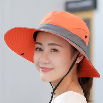 (4시 당일출고) 엘마운틴 메시 여성 등산모자 자외선차단 여자 트래킹 벙거지 모자, 오렌지