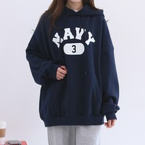 걸즈팩토리 여성용 네이비 박스후드티