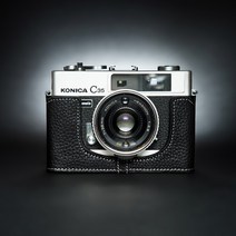 소가죽 코니카 Konica C35 AF AF2 카메라 가방 C35 가죽 슬리브 필름, C35 베이스[블랙]