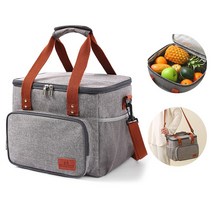 Boknight대용량 및 다기능 보냉가방방수 옥스포드 천점심 보냉가방, 회색